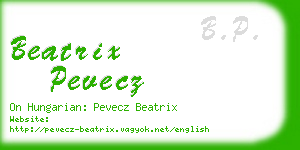 beatrix pevecz business card